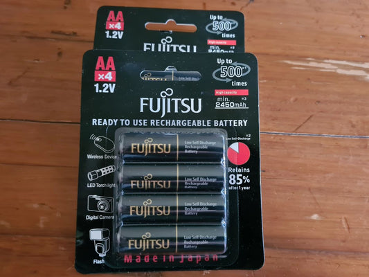 4 x Fujitsu AA Rechargeable Batteries 2450mAh